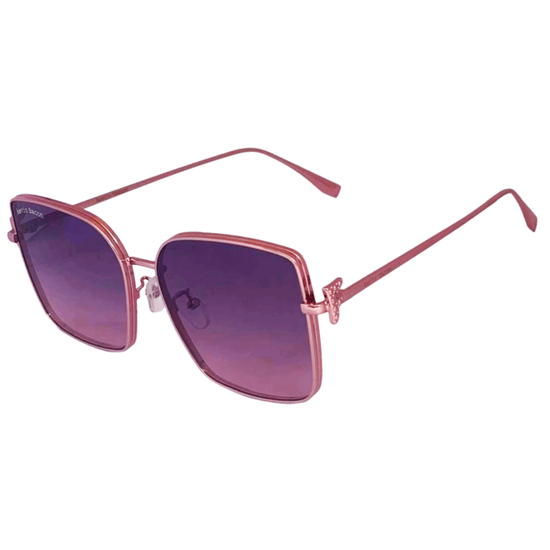 Cliqlens kevin bacon metal square pink with purple lens for women
