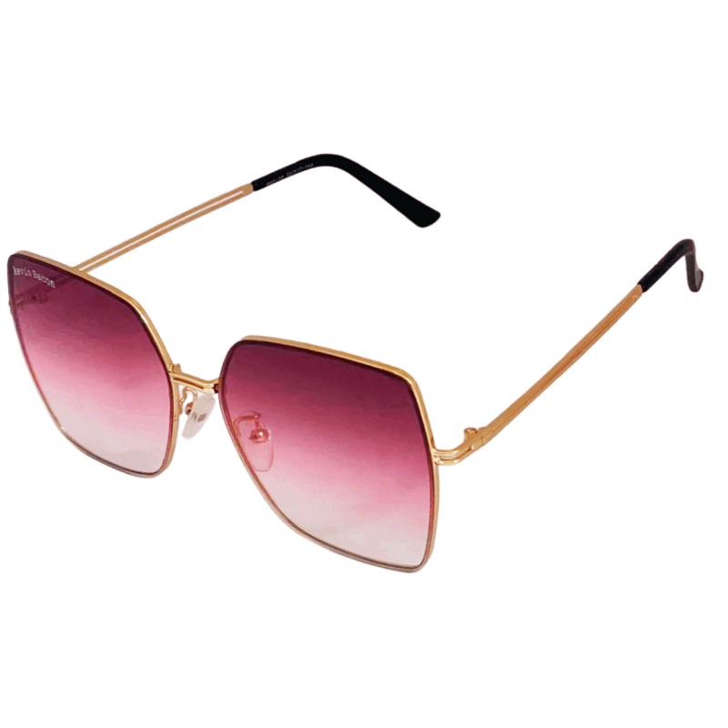 Cliqlens Kevin Bacon s=square metal pink and golden sunglasses for women