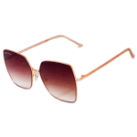 Cliqles kevin bacon square metal sunglasses golden and brown for women