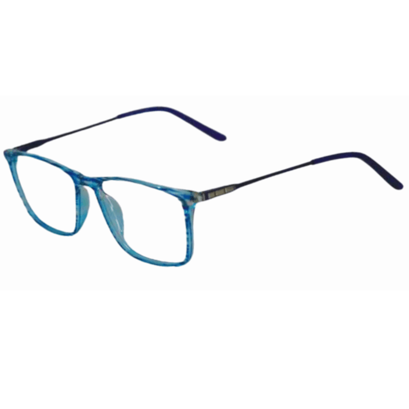 trendy blue strips square sheet eyeglasses for men and women