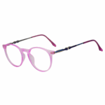 Full Rim Light Pink Round Sheet Computer Eyeglasses for Men and Women