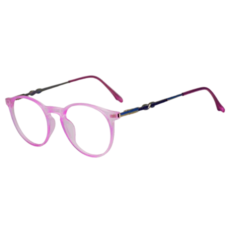 Full Rim Light Pink Round Sheet Computer Eyeglasses for Men and Women