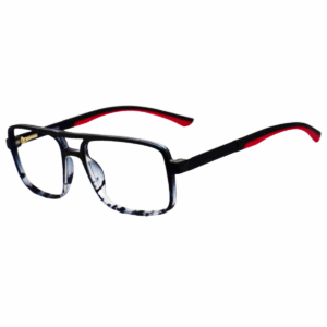 Cliqlens Full Rim black strips square double bar sheet eyeglasses for Men and Women
