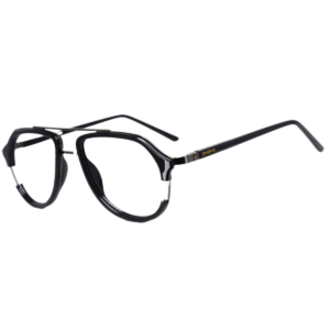 JackBerry Full Rim Black Aviator Sheet Eyeglasses for Men and Women